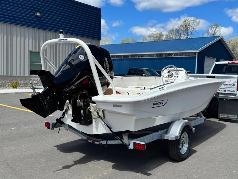 Slide: The Image of 2026 Boston Whaler 160 Super Sport on trailer, exterior view. - 6