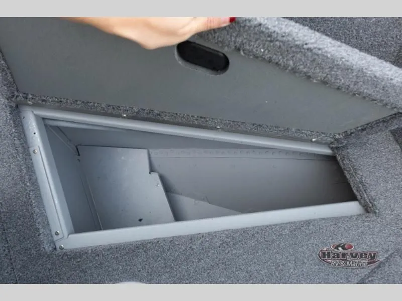 Slide: The Image of Interior view of Holiday 162 WS MAX boat storage compartment, 2026 model. - 10