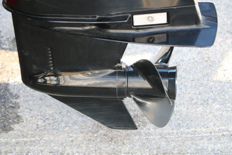 Slide: The Image of 2019 Tracker Pro 170 outboard motor propeller close-up. - 24