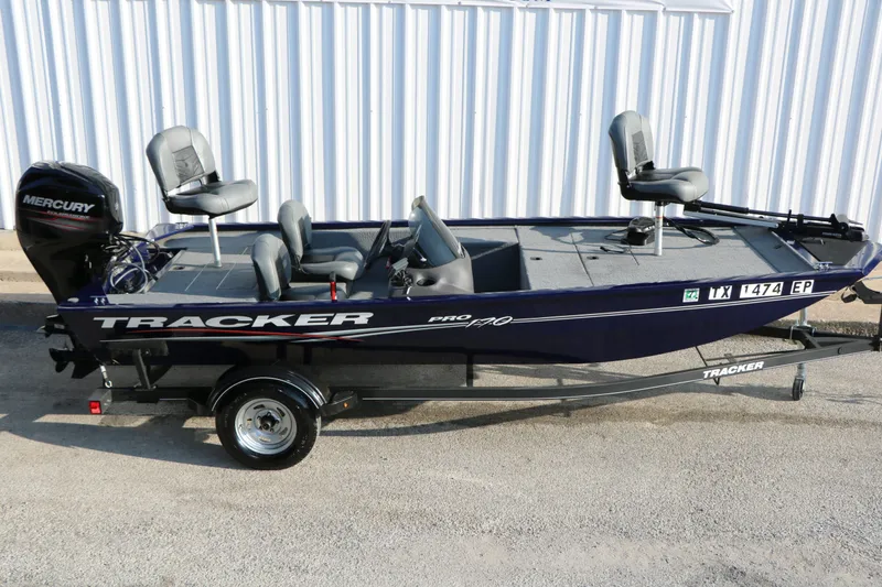Slide: The Image of 2019 Tracker Pro 170 boat with Mercury engine, on trailer. - 8