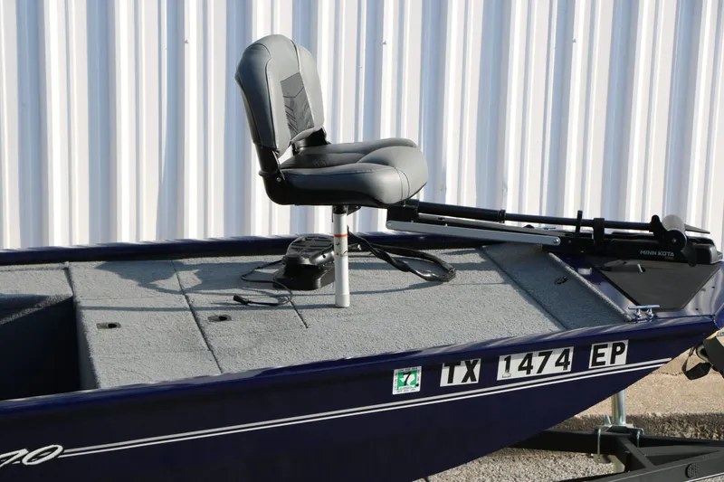 Slide: The Image of 2019 Tracker Pro 170 boat with seat and Minn Kota motor. - 9