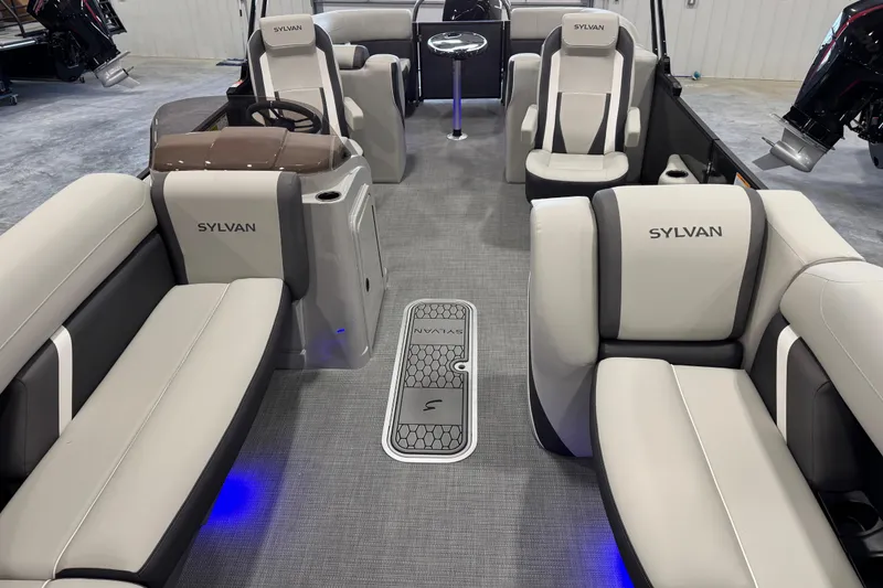 Slide: The Image of 2026 Sylvan Mirage X X5 boat interior with luxurious seating and modern design. - 7