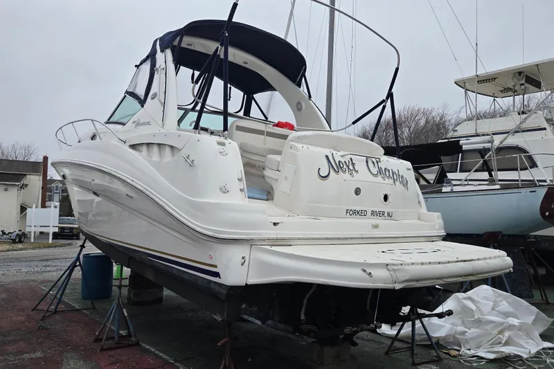 Slide: The Image of 2003 Sea Ray Sundancer 320 boat named "Next Chapter" in dry dock, Forked River, NJ. - 4