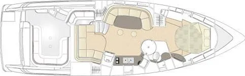 Slide: The Image of Floor plan of a 2001 Formula 41 PC yacht, showcasing interior layout and design. - 2