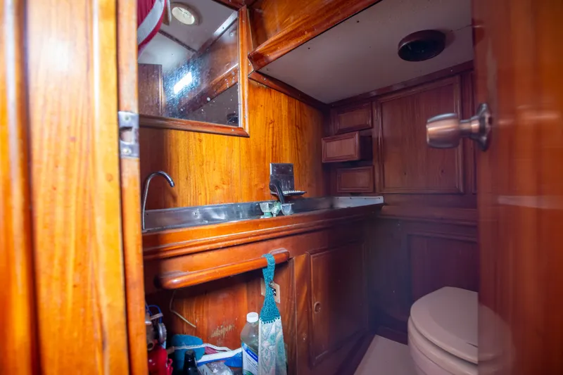 Slide: The Image of Interior of 1984 Frers F&C 44 yacht, bathroom view. - 13