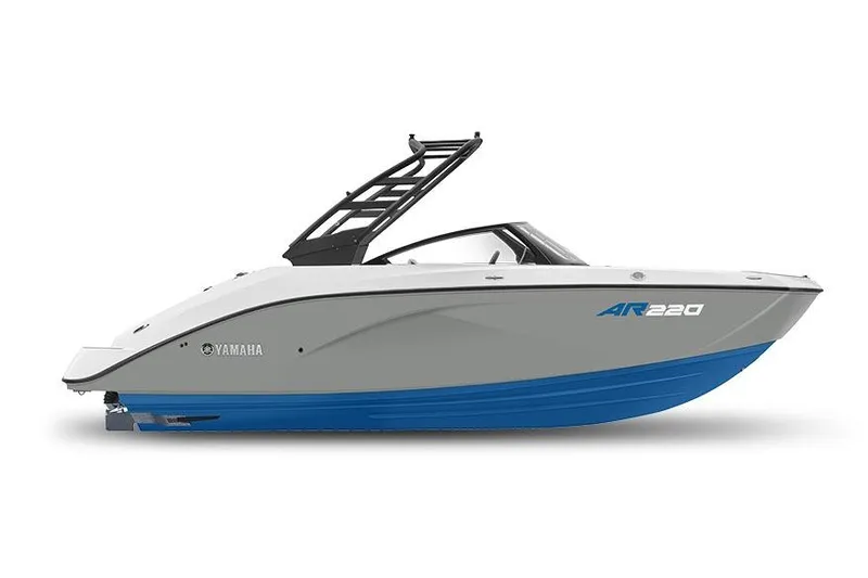 The Image of 2026 Yamaha Boats AR220, sleek black and white design, side view. - 0
