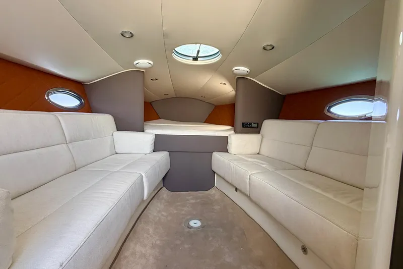 Slide: The Image of Luxurious interior of 2012 Hunton XRS 37 yacht with plush seating and modern design. - 14