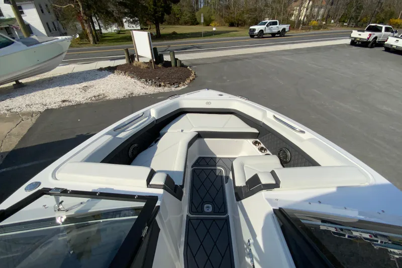 Slide: The Image of 2026 Cobalt R6 Outboard boat interior with sleek seating and modern design. - 49