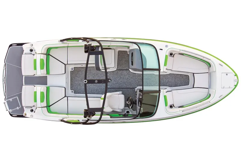 Slide: The Image of Manufacturer Provided Image: 2016 Chaparral Vortex 243 VRX boat interior, top view, white and green accents. - 10