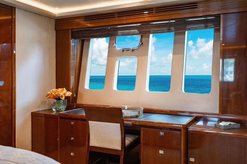Slide: The Image of Luxurious cabin interior of 2010 Princess 95 Motor Yacht with ocean view. - 20