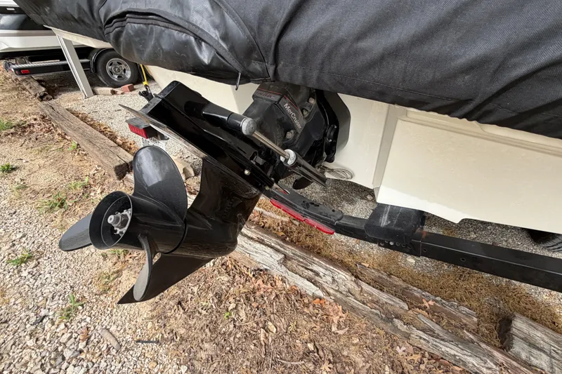 Slide: The Image of 2017 Sea Ray SPX 190 boat propeller and stern drive on a trailer. - 6