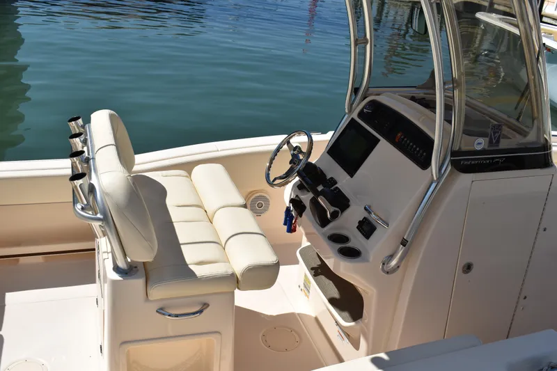 Slide: The Image of 2017 Grady-White Fisherman 257 boat interior with portable toilet. - 30