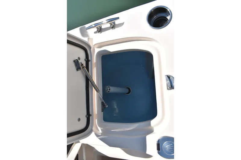 Slide: The Image of 2017 Grady-White Fisherman 257 boat interior with Yamaha 150 engines. - 9