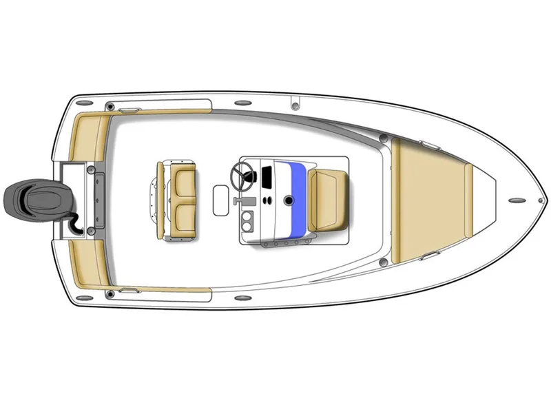 Slide: The Image of Manufacturer Provided Image: Top view of 2015 Scout 195 Sportfish boat layout with seating and console. - 21