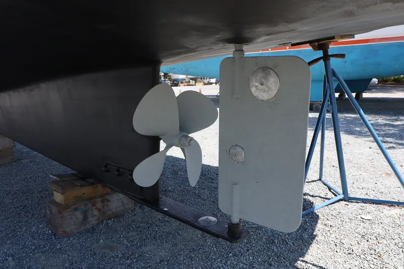 Slide: The Image of Nordic Tug 32 (2007) propeller and rudder detail on dry dock. - 20