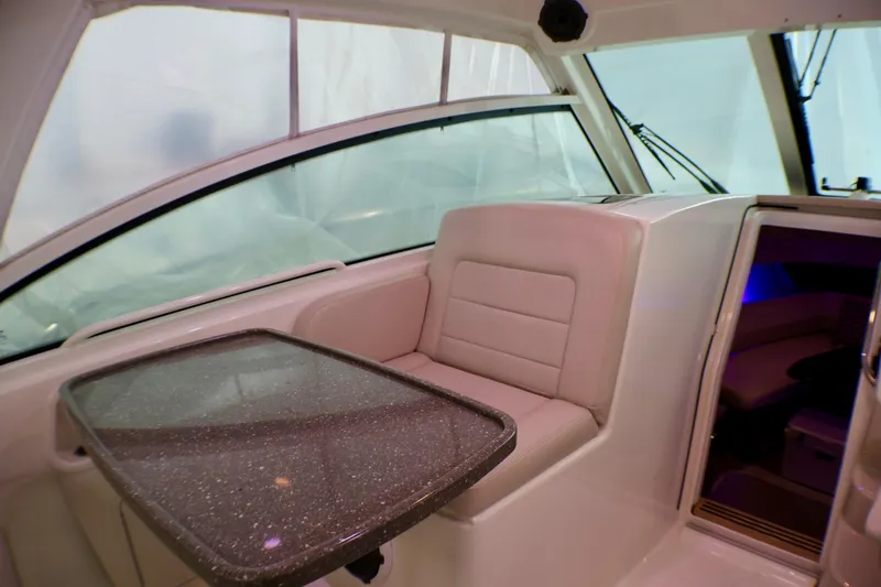 Slide: The Image of Interior of 2020 Boston Whaler 345 Conquest with seating and table. - 10