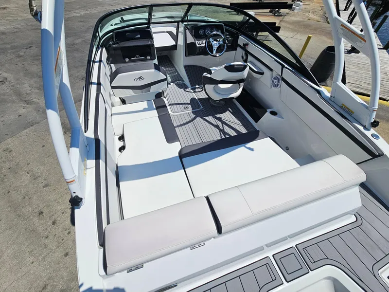 Slide: The Image of Interior of a 2019 Monterey M-205 boat with modern seating. - 11