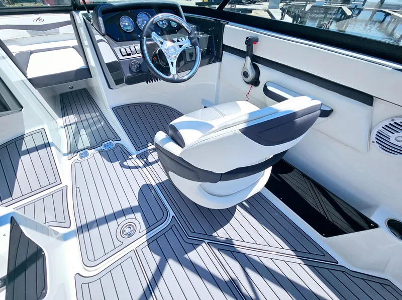 Slide: The Image of Interior of a 2019 Monterey M-205 boat with modern cockpit. - 15