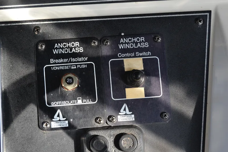 Slide: The Image of Anchor windlass control panel on a 1994 Carver 370 Voyager. - 37