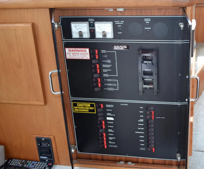 Slide: The Image of Electrical control panel of 1994 Carver 370 Voyager. - 8