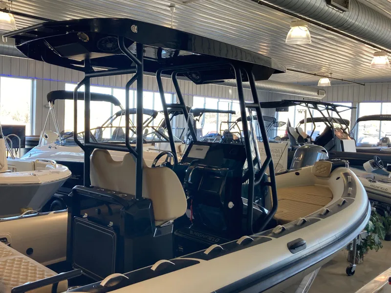 Slide: The Image of 2026 Highfield Sport 660 boat in showroom. - 3