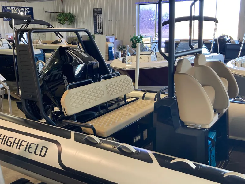 Slide: The Image of 2026 Highfield Sport 660 boat in showroom. - 4