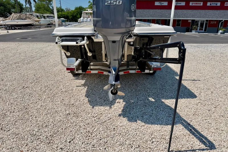 Slide: The Image of Rear view of a 2008 ShearWater 2400Z boat with Yamaha 250 engine. - 33