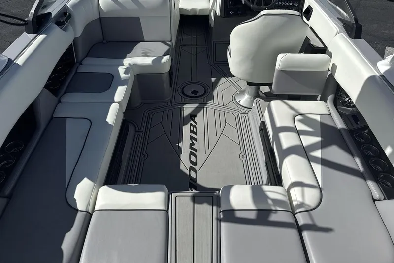 Slide: The Image of 2025 Moomba Craz boat interior with sleek seating and modern design. - 10