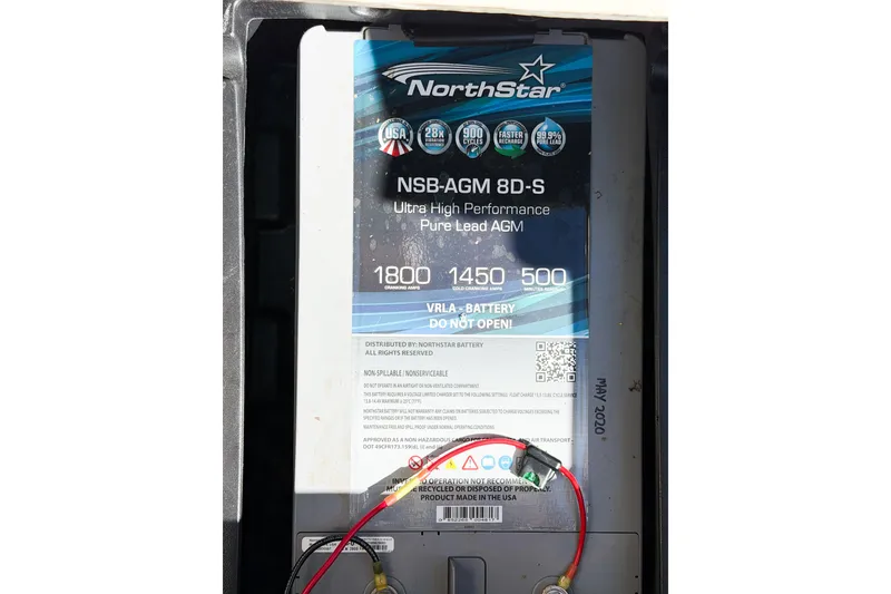 Slide: The Image of NorthStar NSB-AGM 8D-S battery in a 1988 Pacemaker 36 Convertible boat. - 107