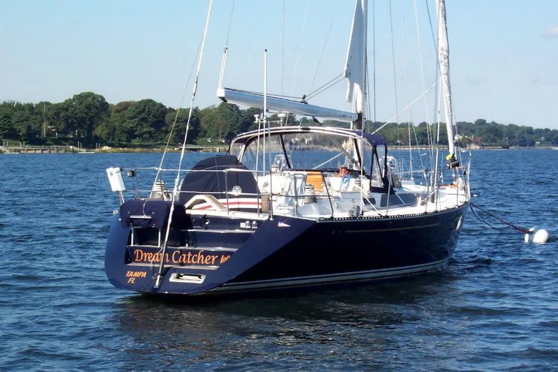 Slide: The Image of Sailboat "Dream Catcher" on water, C&C 51' XL / CB, 1994 model, sunny day. - 3