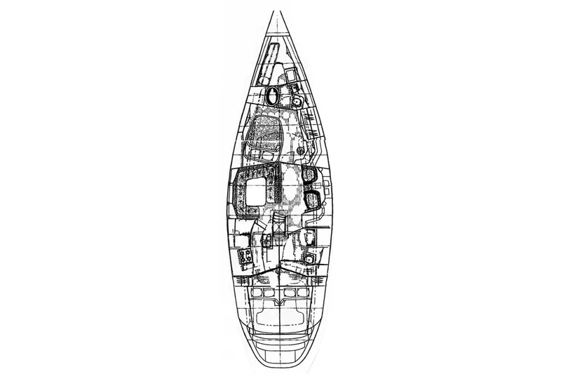 Slide: The Image of Blueprint of 1994 C&C 51' XL / CB sailboat, detailed interior layout. - 41
