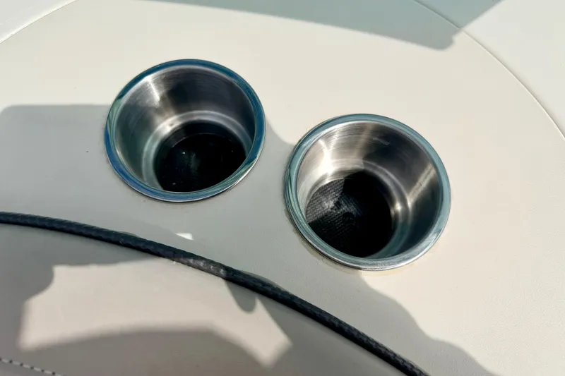 Slide: The Image of Stainless steel cup holders on 2003 Sea Ray 200 Sundeck boat. - 55