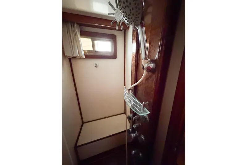 Slide: The Image of Shower area in 1989 Jefferson Marquessa 52 Extended Deckhouse yacht. - 108