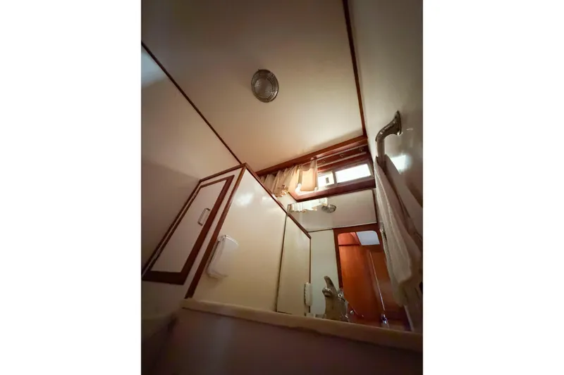 Slide: The Image of Bathroom interior of 1989 Jefferson Marquessa 52 Extended Deckhouse yacht. - 94
