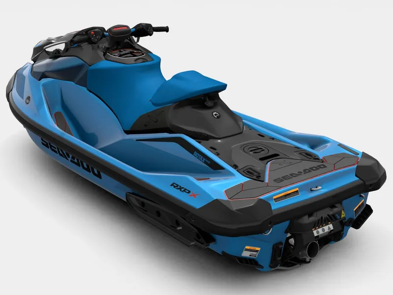 Slide: The Image of 2026 Sea-Doo RXP-X 325 in blue, rear view. - 4