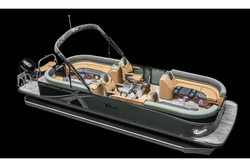 Slide: The Image of Manufacturer Provided Image: Manufacturer Provided Image: 2025 Tahoe Pontoon LTZ Quad Lounger, luxury boat with sleek design and spacious seating. - 3