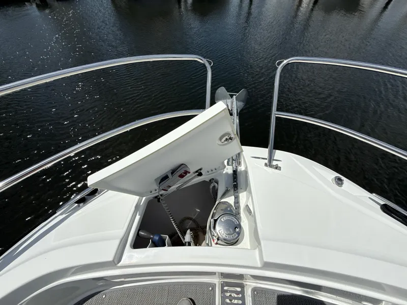 Slide: The Image of 2022 Jeanneau Leader 10.5 WA Series 2 bow with anchor and railing. - 25