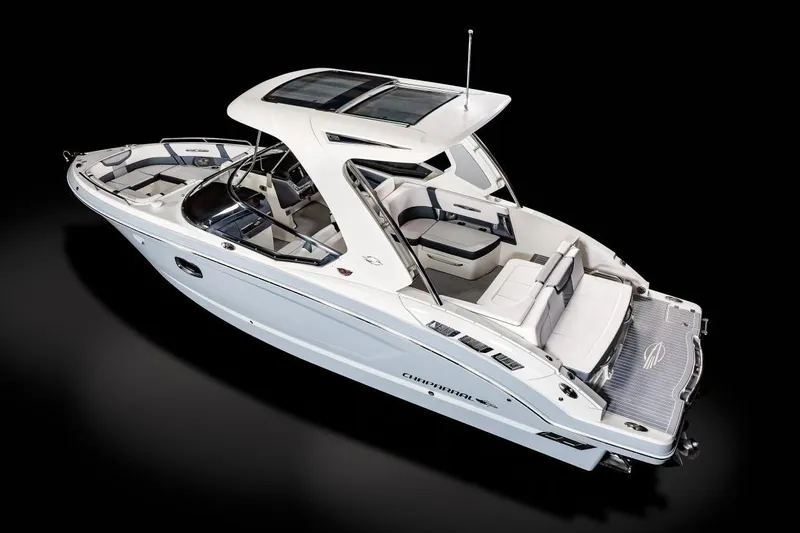 Slide: The Image of Manufacturer Provided Image: 2021 Chaparral 317 SSX luxury motorboat with sleek design and spacious seating. - 16