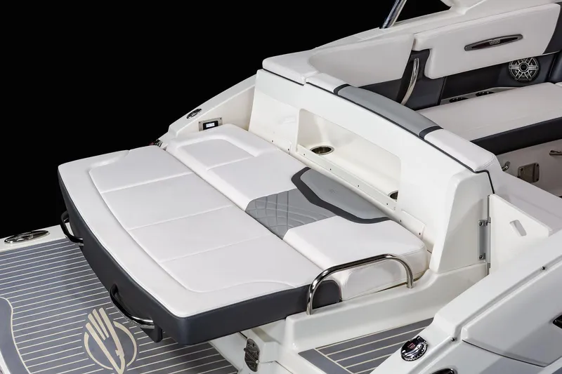 Slide: The Image of Manufacturer Provided Image: 2021 Chaparral 317 SSX boat with luxurious white and gray seating. - 36