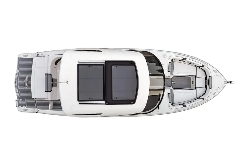 Slide: The Image of Manufacturer Provided Image: 2021 Chaparral 317 SSX boat, top view, white exterior, spacious deck layout. - 39