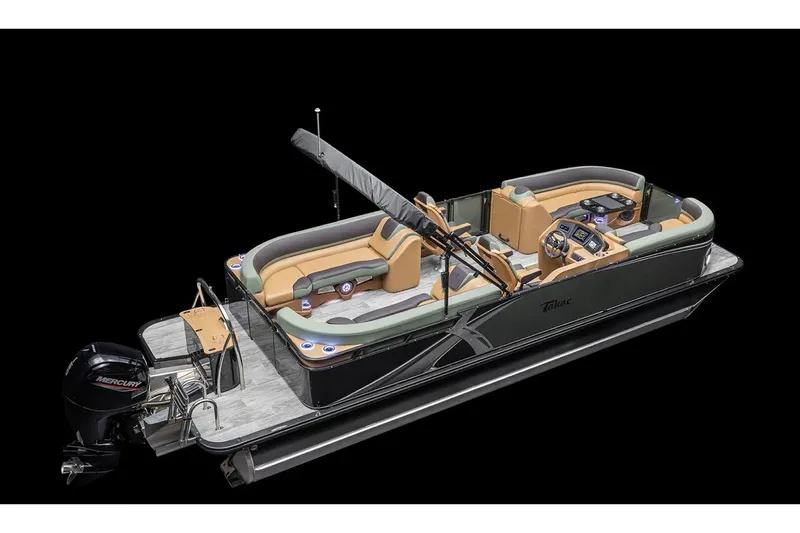 Slide: The Image of Manufacturer Provided Image: Manufacturer Provided Image: 2025 Tahoe Pontoon LTZ Quad Lounger with sleek design and luxurious seating. - 4