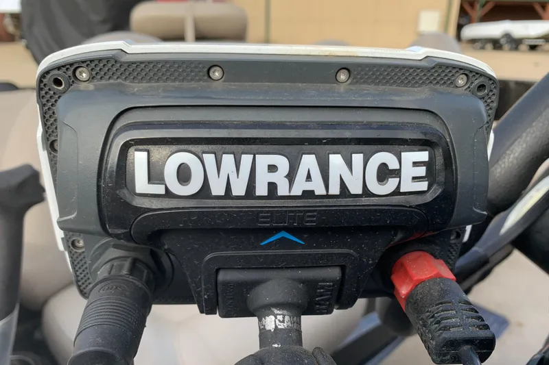 Slide: The Image of Lowrance Elite fish finder on a 2010 Nitro Z-7 boat dashboard. - 8