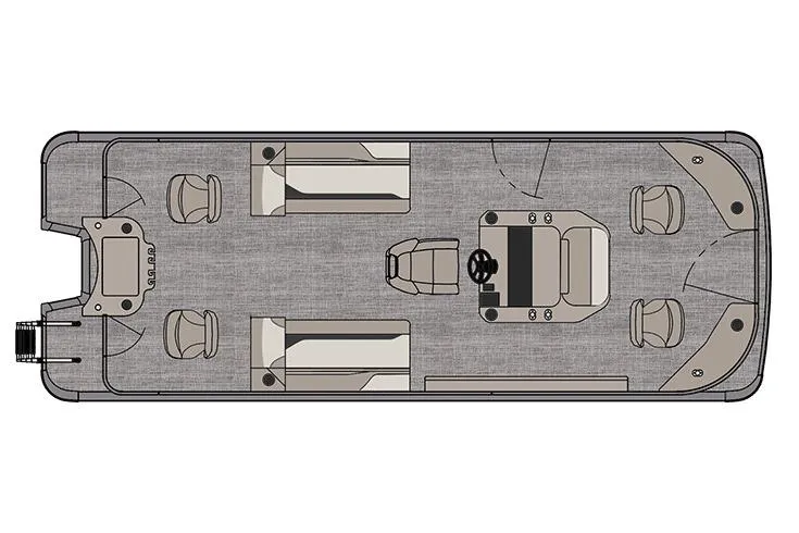 Slide: The Image of Manufacturer Provided Image: Top view of 2026 Tahoe Pontoon Sport 85 Center Console Fish 23 layout. - 1