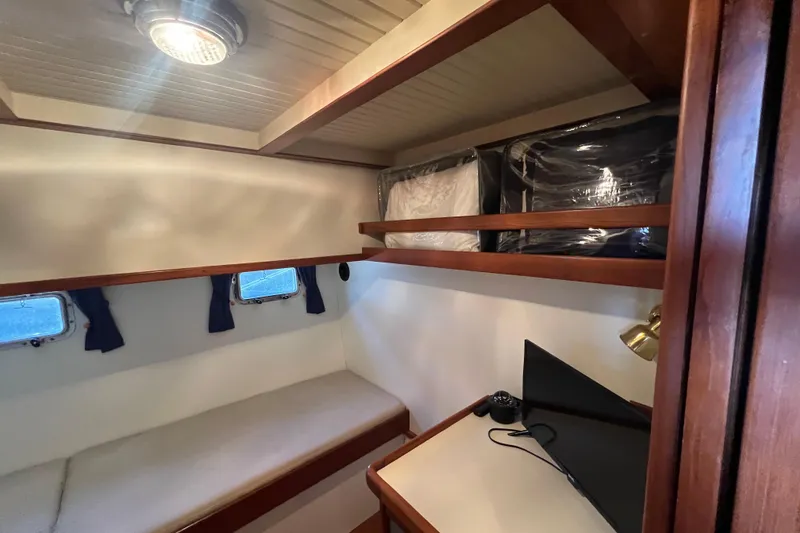 Slide: The Image of Control panel of a 1989 Hans Christian INDEPENDENCE 45 TRAWLER with generator switches. - 130