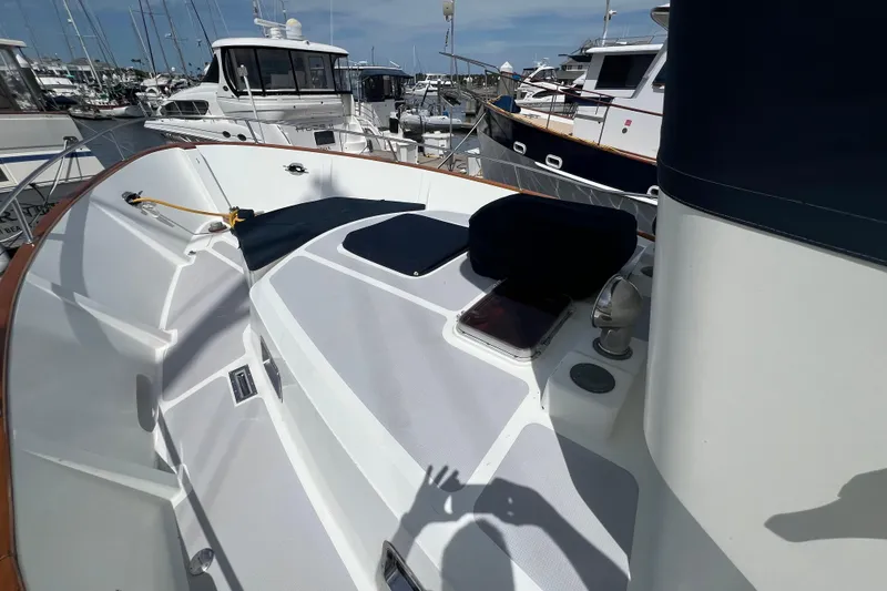 Slide: The Image of Stainless steel and wood ladder on 1989 Hans Christian INDEPENDENCE 45 TRAWLER yacht. - 23