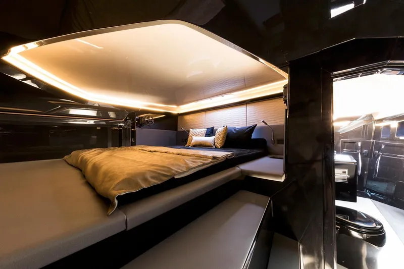 Slide: The Image of Luxurious interior cabin of 2018 Sunreef 40 Power yacht with modern lighting. - 14