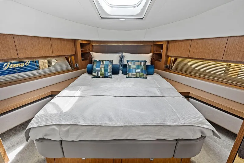 Slide: The Image of Luxurious bedroom interior of 2017 Sea Ray Fly 510 yacht with modern design elements. - 24