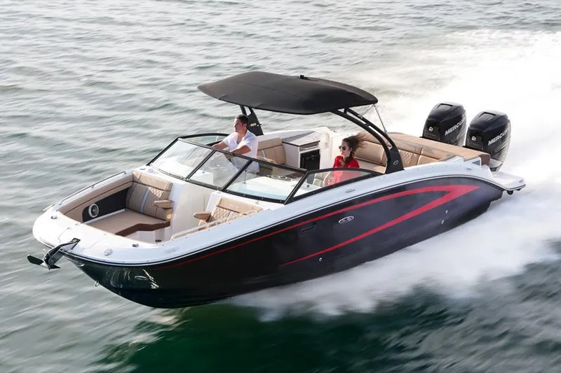 The Image of Manufacturer Provided Image: 2016 Sea Ray 290 Sundeck Outboard cruising on water with two passengers. - 0