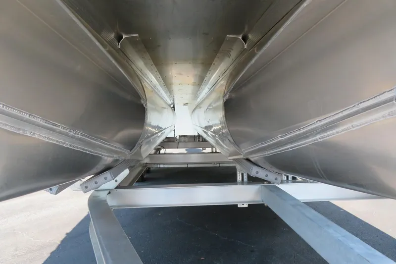 Slide: The Image of Underneath view of 2026 Avalon Catalina Quad Lounge Shift pontoon boat. - 19