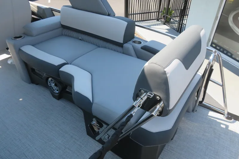 Slide: The Image of Luxurious seating on 2026 Avalon Catalina Quad Lounge Shift boat, featuring modern design and comfort. - 31